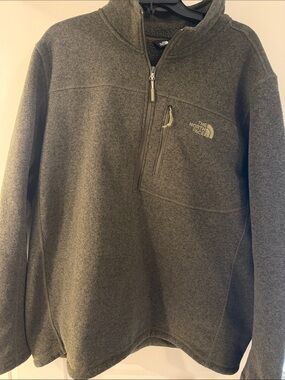 The North Face Men's Zip-Up Fleece Pullover - Olive
